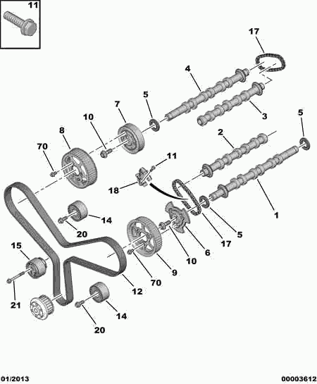 PEUGEOT 0830.55 - Galoppino/Guidacinghia, Cinghia dentata www.autoricambit.com