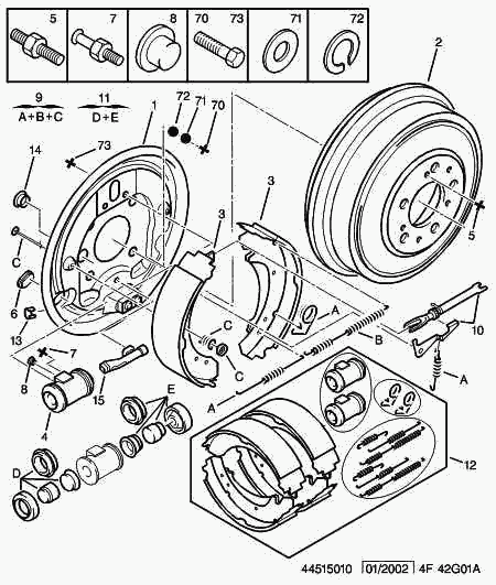 CITROËN 4241 H4 - Kit freno, freni a tamburo www.autoricambit.com