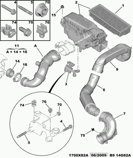 CITROËN 1434 E2 - Flessibile, Alimentazione aria www.autoricambit.com