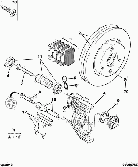 PEUGEOT 4252 85 - Kit pastiglie freno, Freno a disco www.autoricambit.com