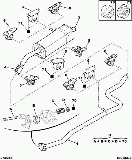 CITROËN/PEUGEOT 1717 R8 - Tubo gas scarico www.autoricambit.com