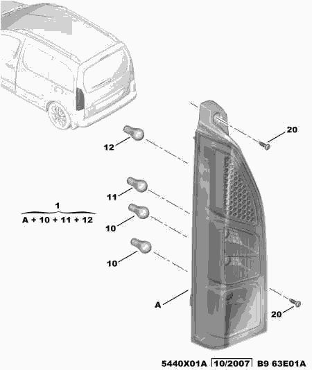 PEUGEOT 6350 FH - Luce posteriore www.autoricambit.com