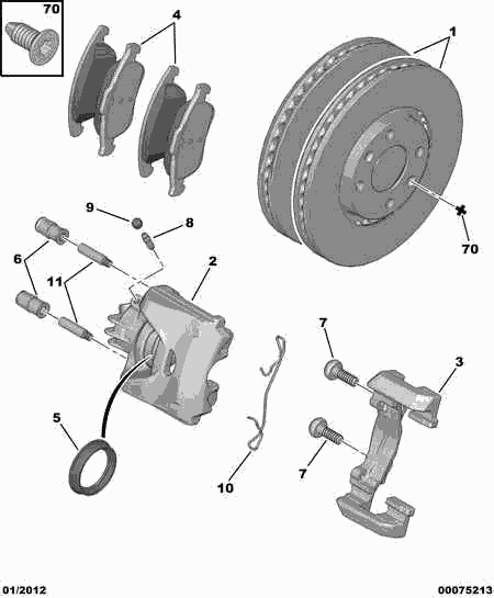 DS 4253.61 - Kit pastiglie freno, Freno a disco www.autoricambit.com