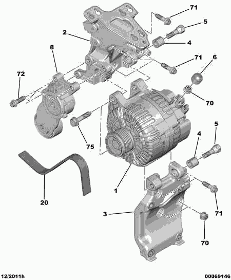 CITROËN 5751.G2 - Tendicinghia, Cinghia Poly-V www.autoricambit.com