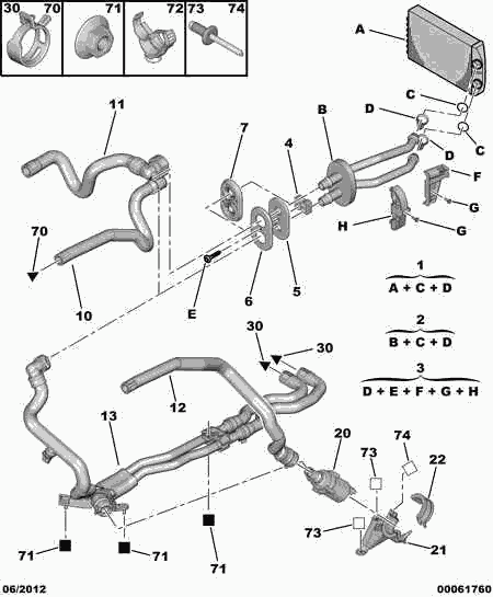 PEUGEOT 6466 CL - Flessibile, Scambiatore calore, Riscaldamento www.autoricambit.com