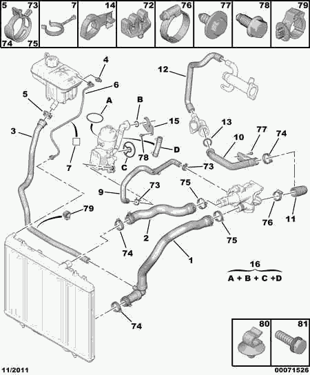 PEUGEOT 1323 CR - Flessibile radiatore www.autoricambit.com