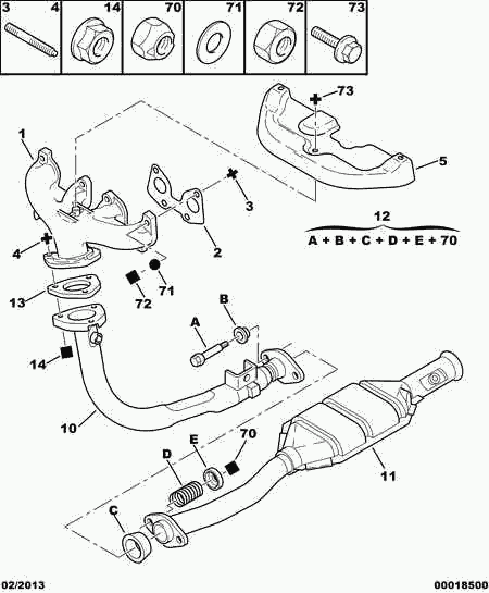 CITROËN 1798.83 - Kit guarnizioni, Imp. gas scarico www.autoricambit.com