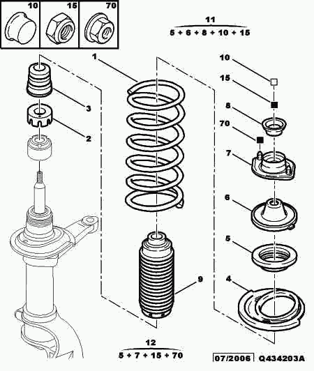 PEUGEOT 5033.36 - Kit parapolvere, Ammortizzatore www.autoricambit.com