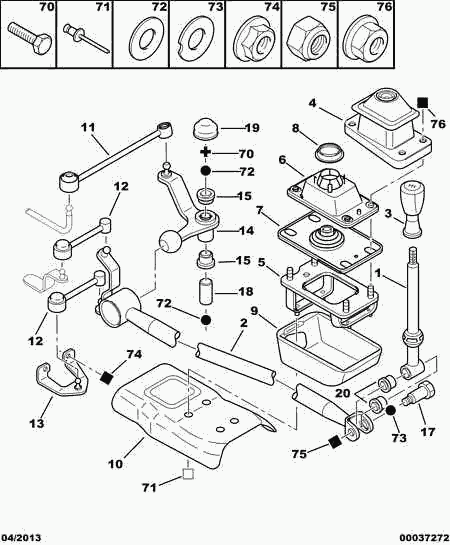 CITROËN/PEUGEOT 2452 74 - Kit riparazione, Leva cambio www.autoricambit.com