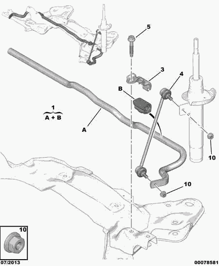 CITROËN/PEUGEOT 5087 71 - Asta/Puntone, Stabilizzatore www.autoricambit.com