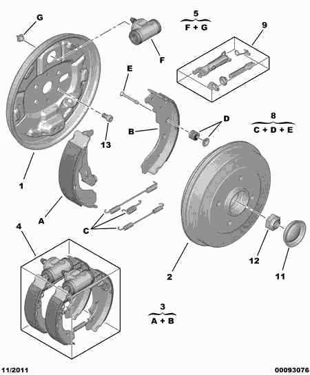 PEUGEOT 4241 N3 - Kit freno, freni a tamburo www.autoricambit.com