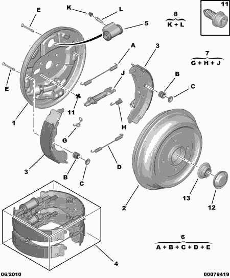 CITROËN 4242 45 - Kit freno, freni a tamburo www.autoricambit.com