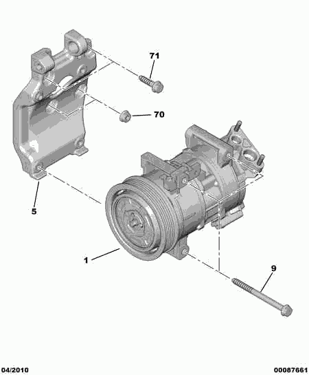 CITROËN/PEUGEOT 96 764 439 80 - Compressore, Climatizzatore www.autoricambit.com