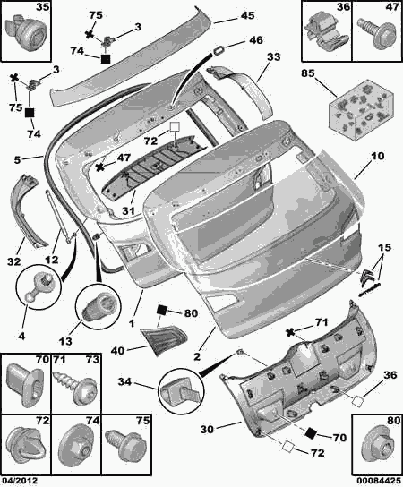 CITROËN/PEUGEOT 98 007 177 80 - Ammortizatore pneumatico, Cofano bagagli /vano carico www.autoricambit.com