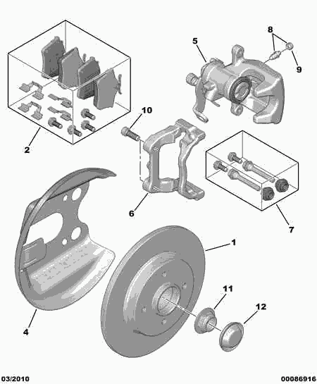 PEUGEOT 4254 46 - Kit pastiglie freno, Freno a disco www.autoricambit.com