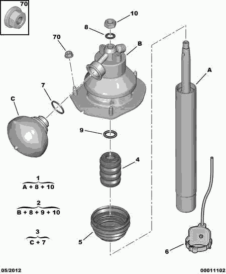 CITROËN 5271.J2 - Accumulatore pressione, Sospensione/Ammortizzazione www.autoricambit.com