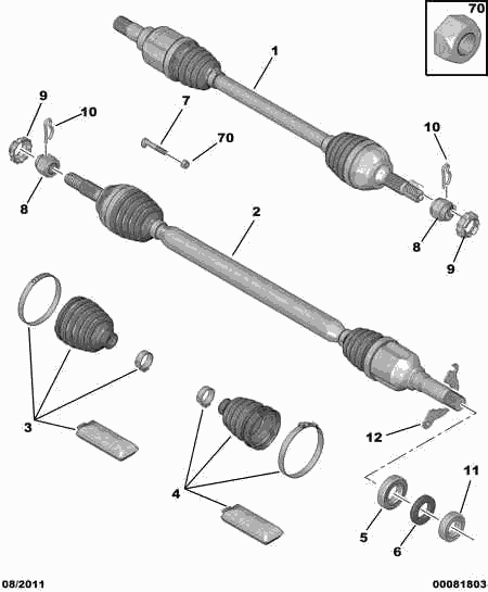 PEUGEOT 3272.VT - Kit giunti, Semiasse www.autoricambit.com