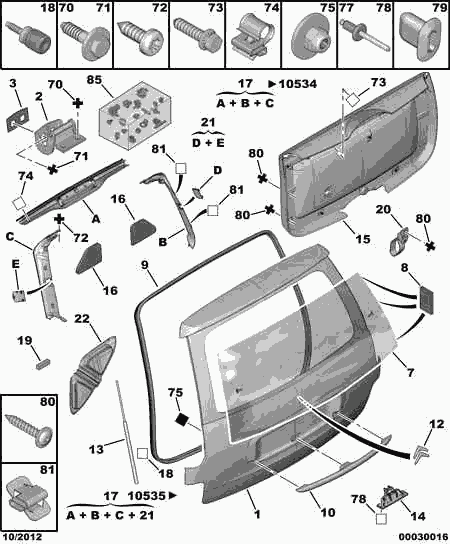 CITROËN/PEUGEOT 8731.G6 - Ammortizatore pneumatico, Cofano bagagli /vano carico www.autoricambit.com