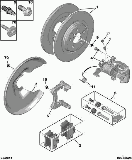 PEUGEOT 4252 33 - Kit pastiglie freno, Freno a disco www.autoricambit.com