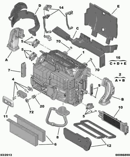 CITROËN/PEUGEOT 16 097 051 80 - Attuatore, Climatizzatore www.autoricambit.com