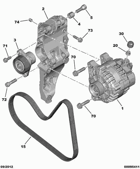 PEUGEOT 96 757 495 80 - Cinghia Poly-V www.autoricambit.com