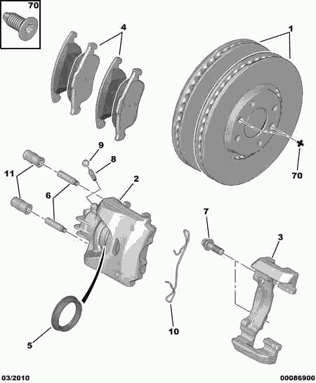 CITROËN 4254 C0 - Kit pastiglie freno, Freno a disco www.autoricambit.com