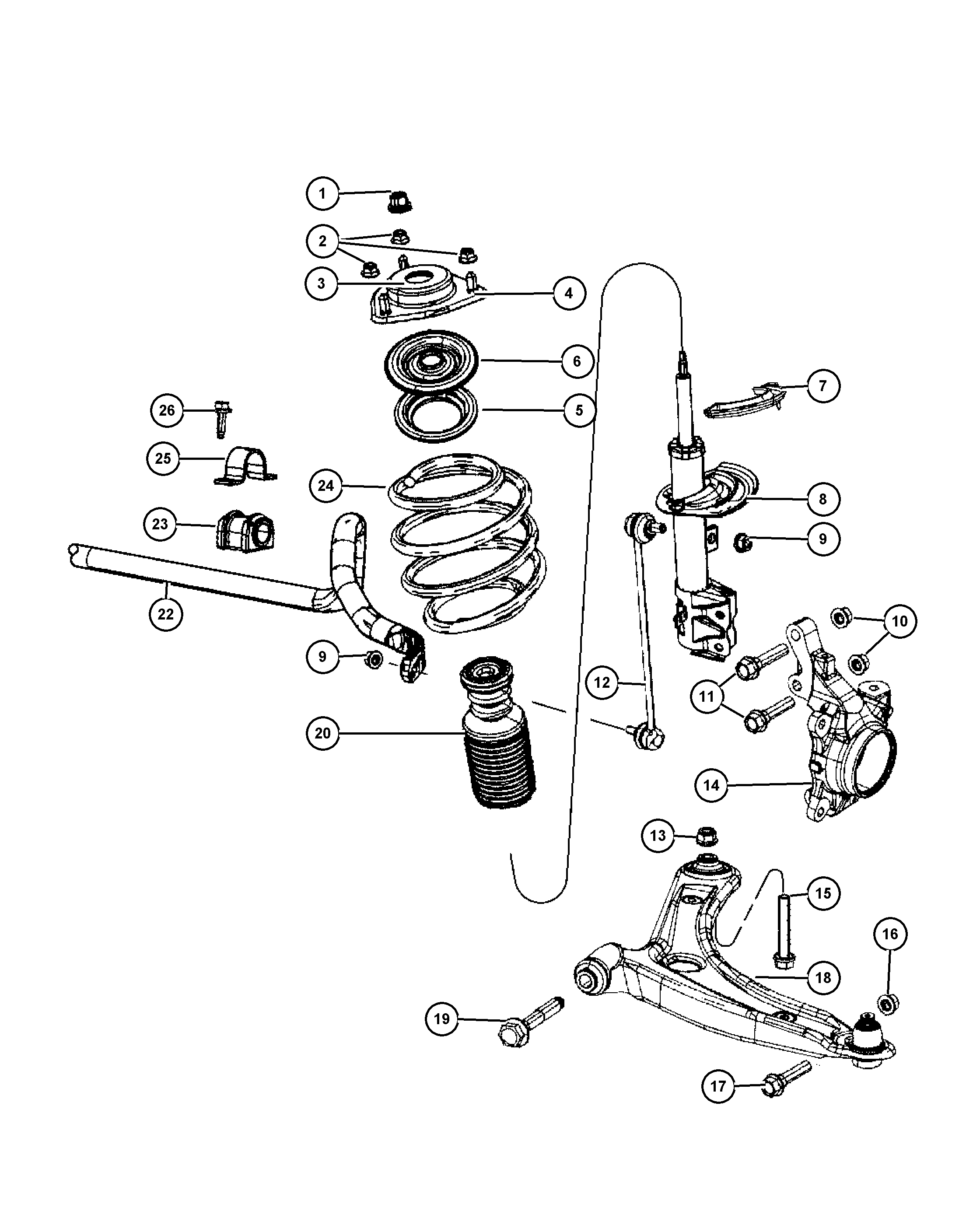 Jeep 5105 040AA - Sospensione a ruote indipendenti www.autoricambit.com