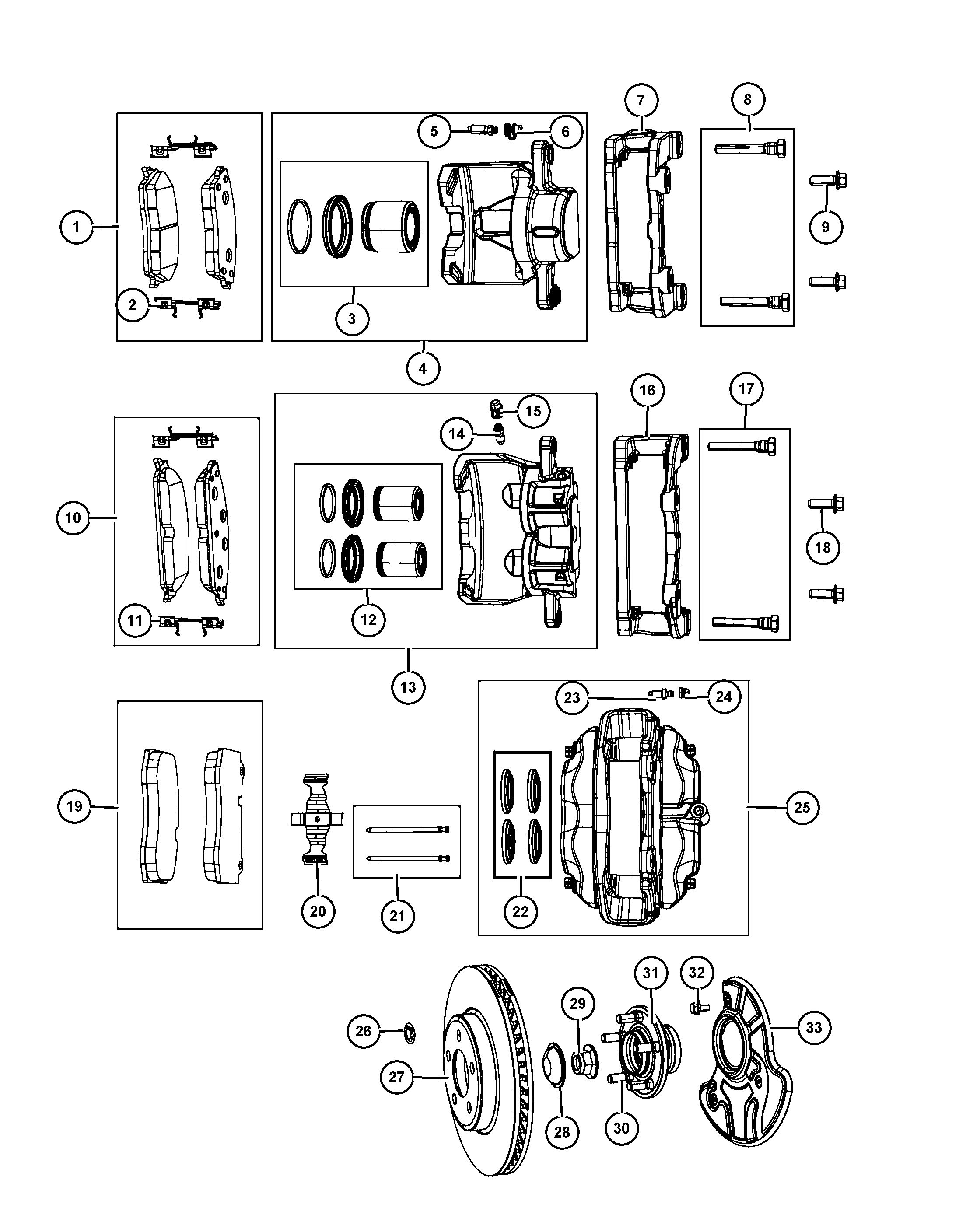 FIAT 68147 681AA - PAD KIT FRONT DISC BRAKE  CONTAINS PADS AND SLIPPERS www.autoricambit.com