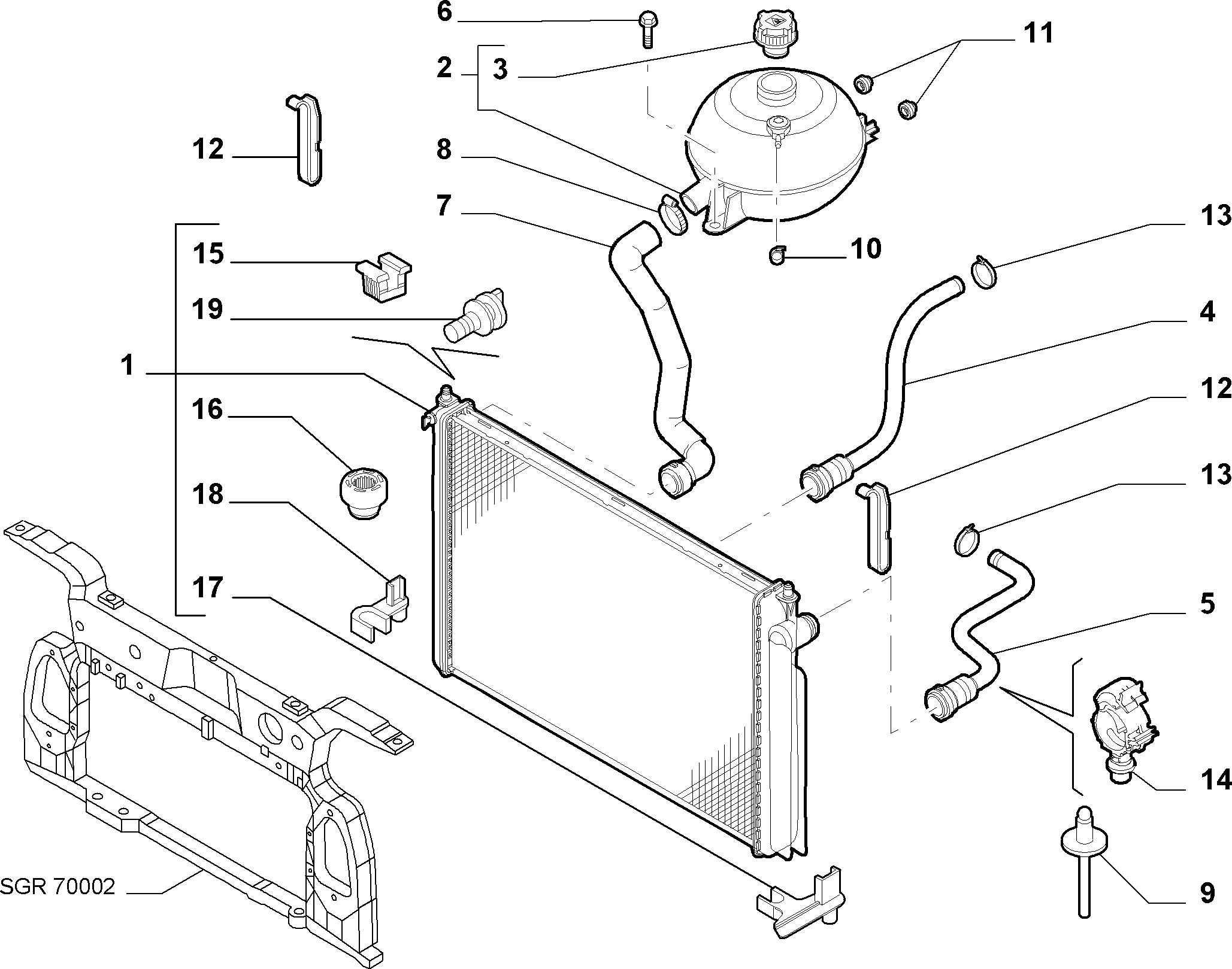 Alfa Romeo 46798743 - Radiatore, Raffreddamento motore www.autoricambit.com