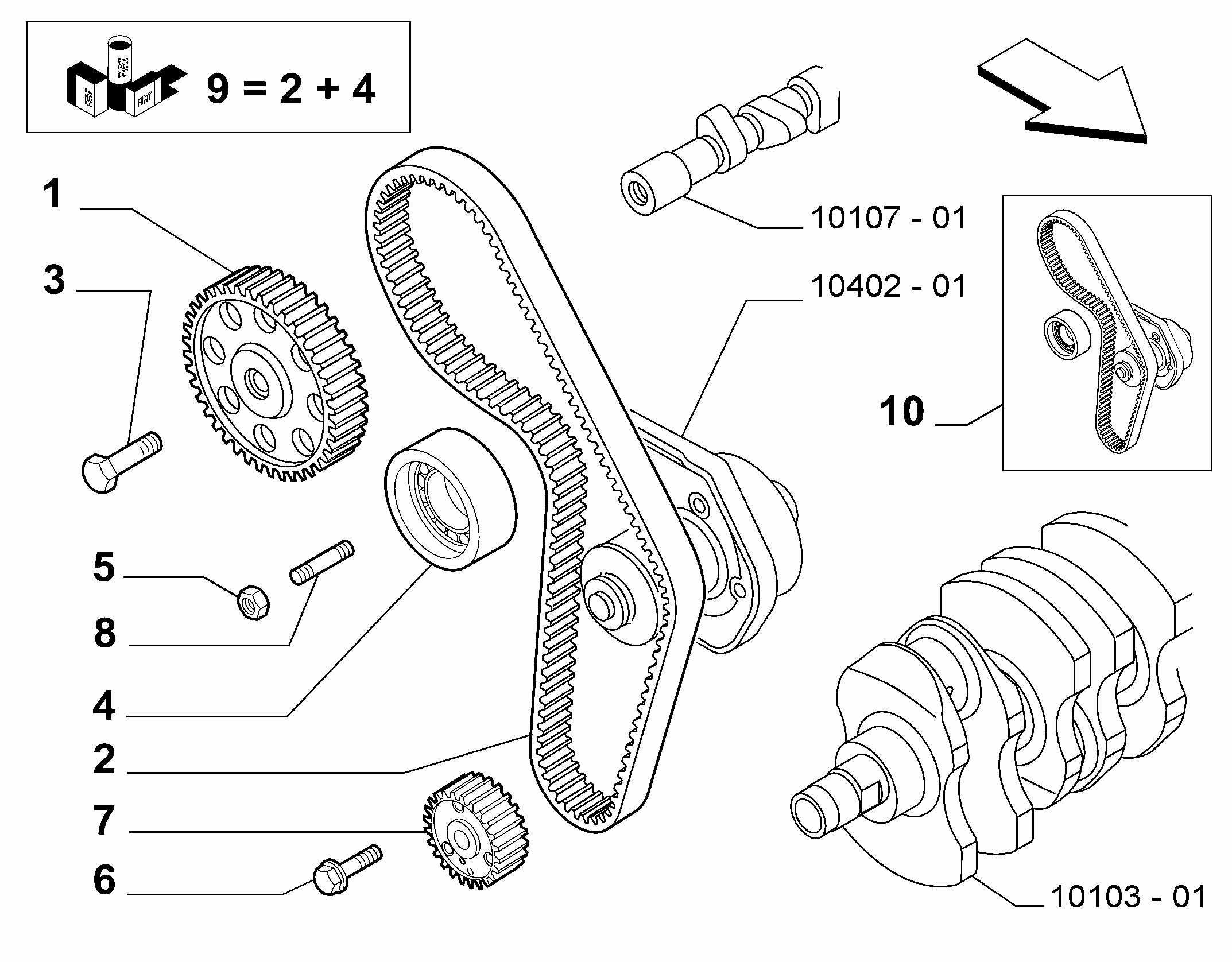 FIAT 46520164 - Rullo tenditore, Cinghia dentata www.autoricambit.com