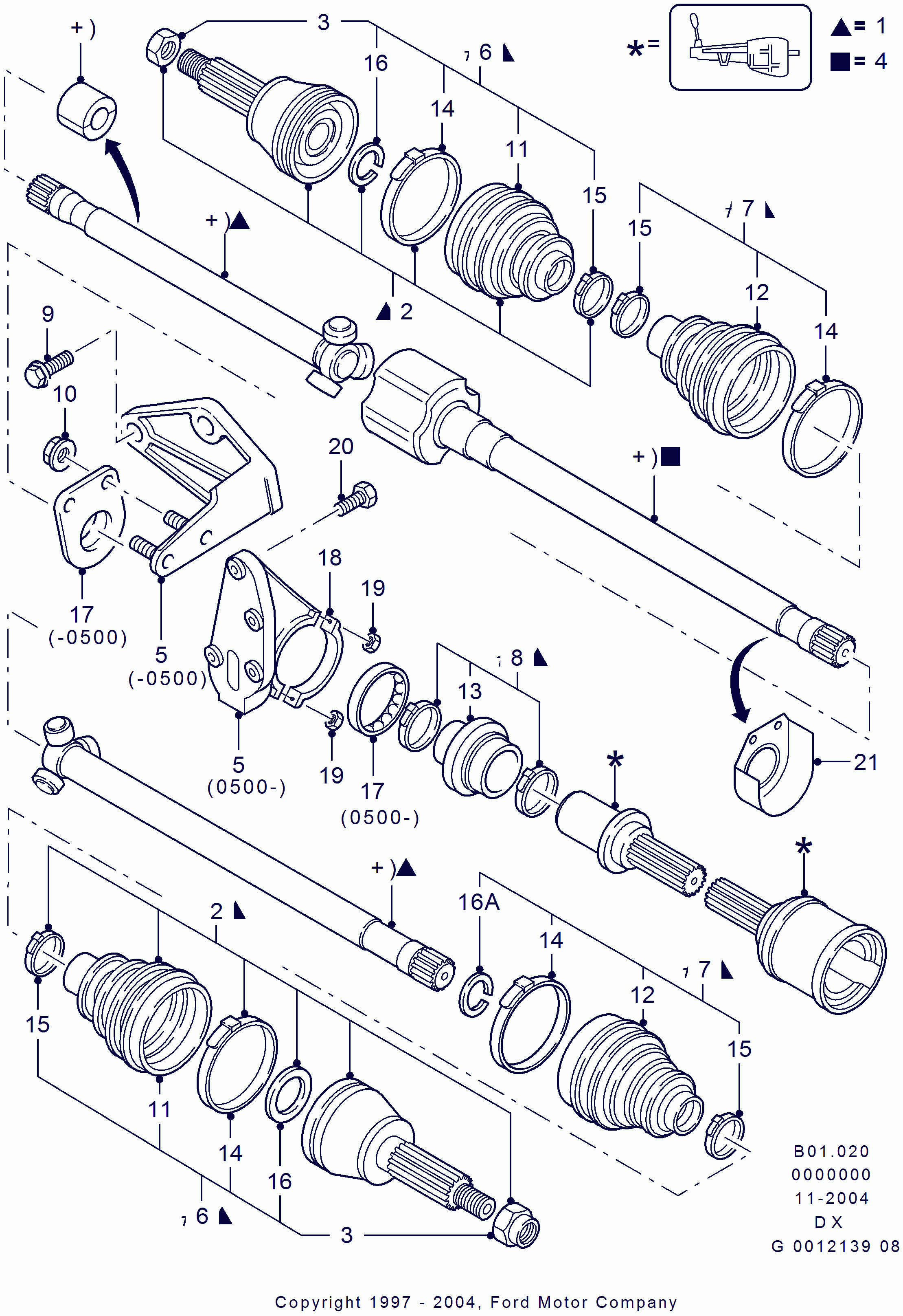 FORD 6102936 - Dado, Fuso dell'asse www.autoricambit.com