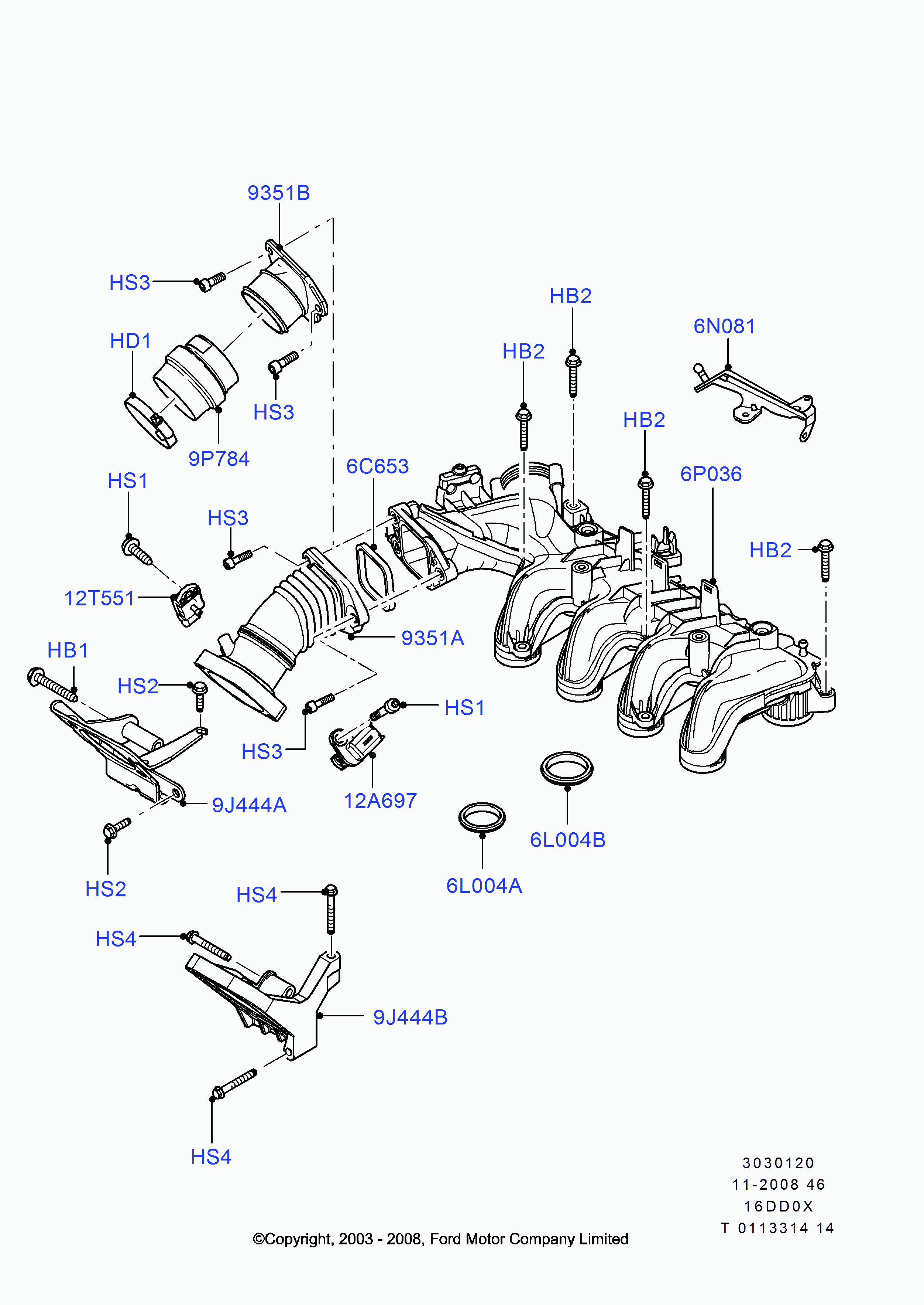 PEUGEOT 1254376 - Kit guarnizioni, Collettore aspirazione www.autoricambit.com