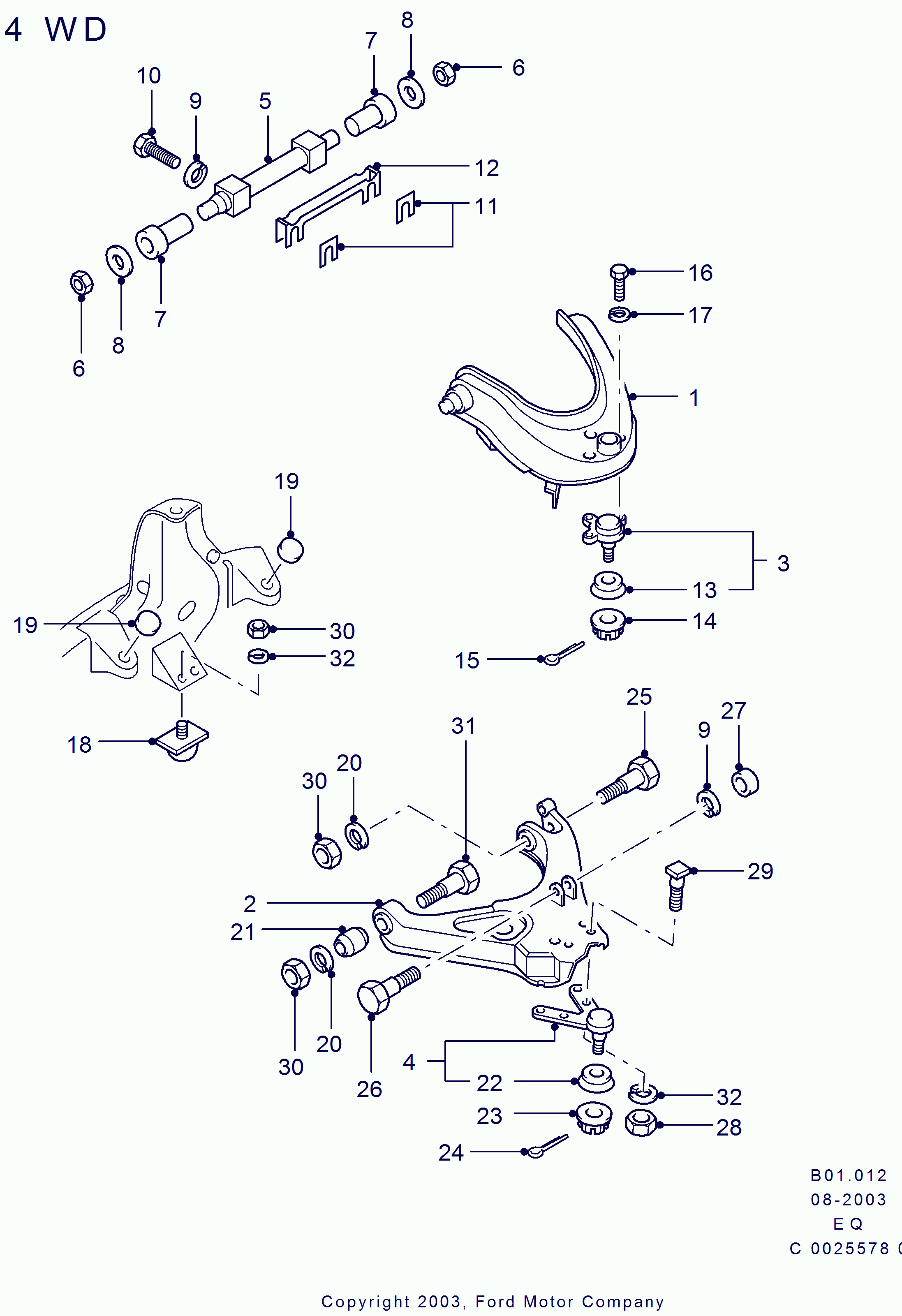 FORD 3 665 787 - Giunto di supporto / guida www.autoricambit.com