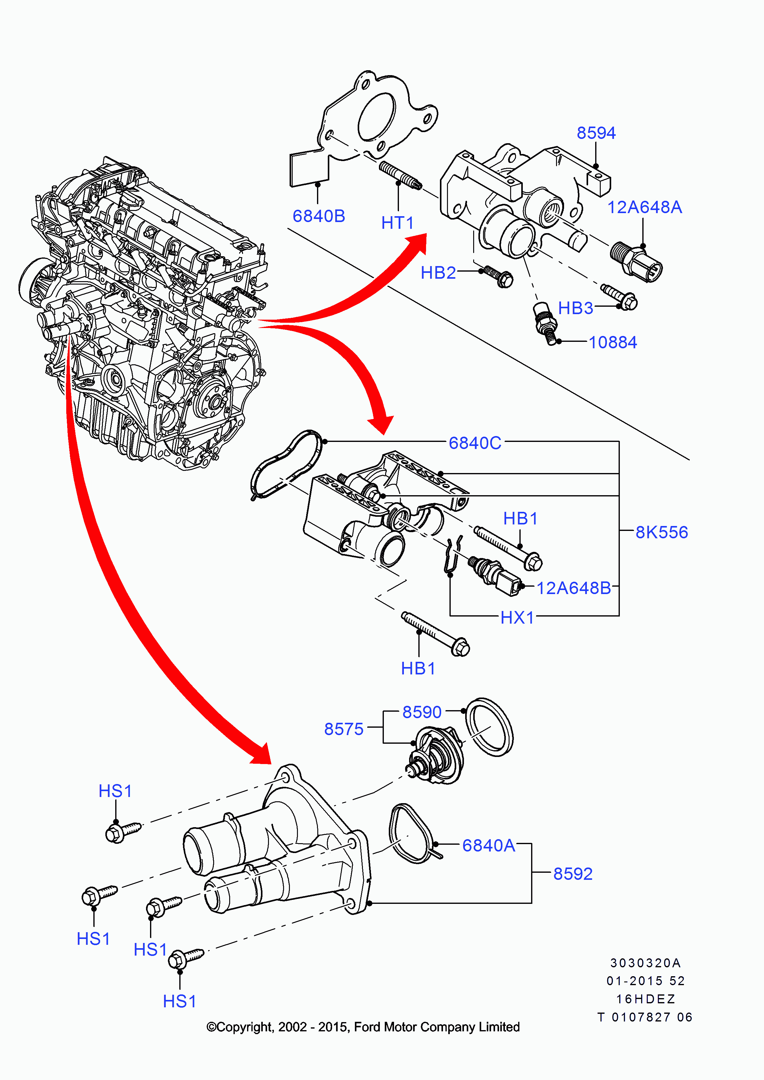 FORD 1 306 001 - Termostato, Refrigerante www.autoricambit.com