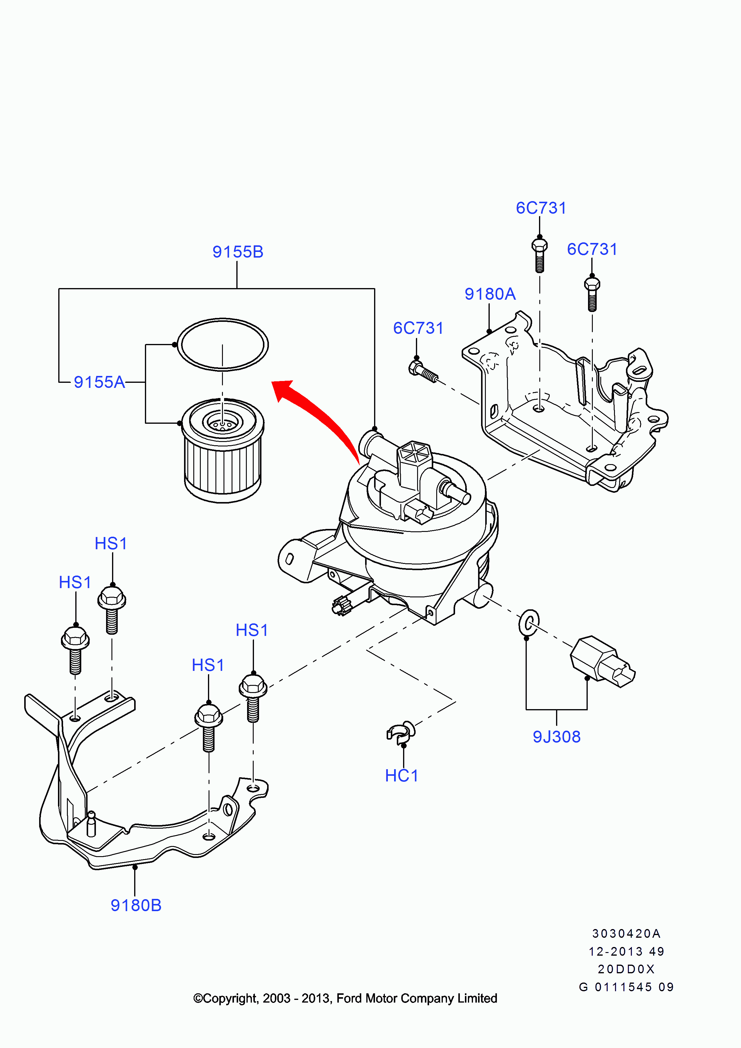 FORD 1346963 - Filtro carburante www.autoricambit.com