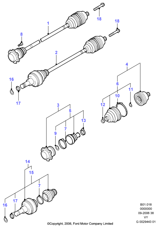 FORD 1202578 - Kit giunti, Semiasse www.autoricambit.com