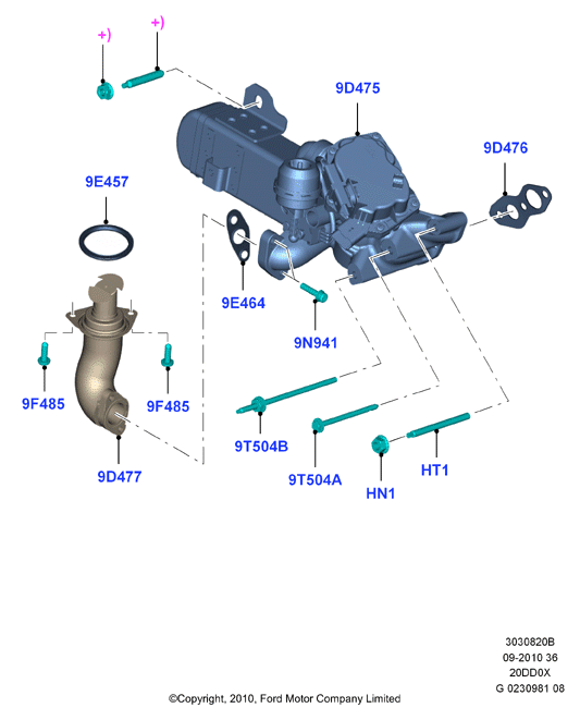 FORD 1682010 - Guarnizione valvola EGR (ricircolo gas scarico) www.autoricambit.com