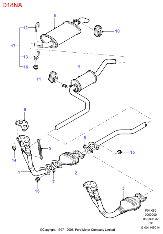 FORD 1 201 121 - Guarnizione, Tubo gas scarico www.autoricambit.com