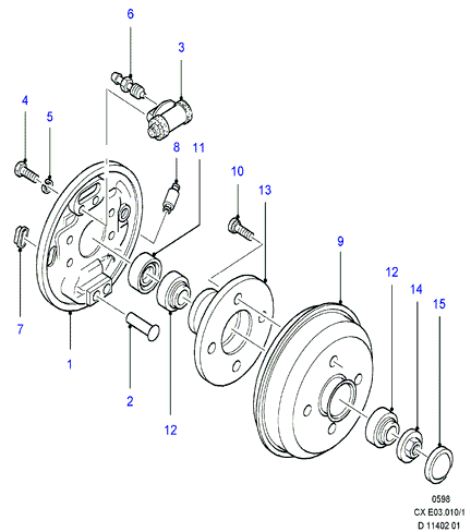 FORD 1473070 - Kit freno, freni a tamburo www.autoricambit.com