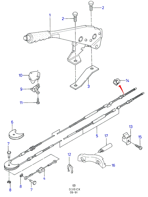 FORD 1659647 - Cavo comando, Freno stazionamento www.autoricambit.com