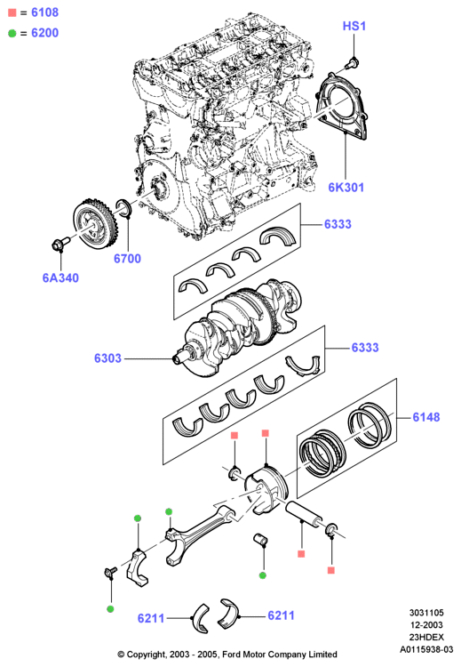 FORD 4608424 - Bronzina di biella www.autoricambit.com