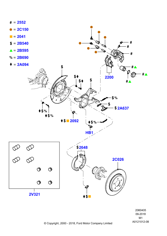 FORD 4533416 - Kit manicotti di guida, Pinza freno www.autoricambit.com