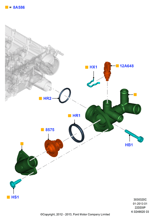 FORD 1 731 770 - Termostato, Refrigerante www.autoricambit.com