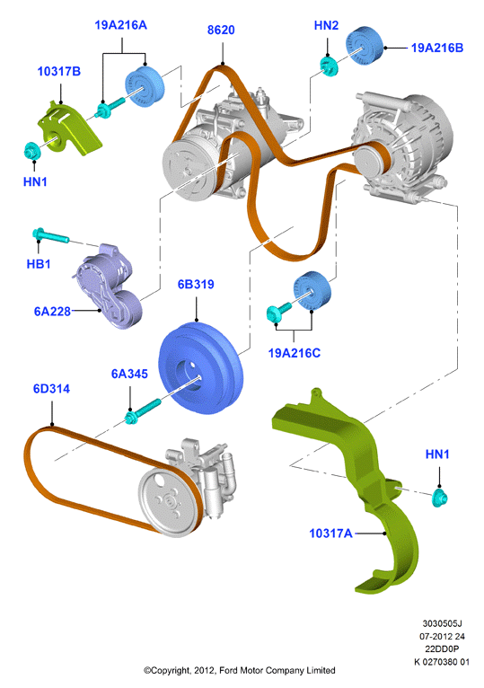 FORD 1420513 - Tendicinghia, Cinghia Poly-V www.autoricambit.com