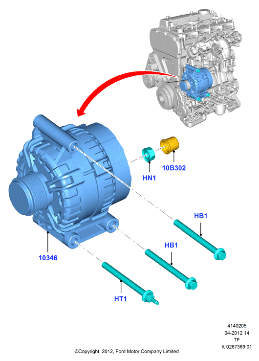 FORD 1 874 992 - Alternatore www.autoricambit.com