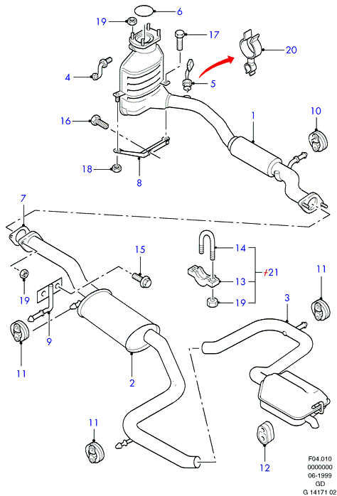 FORD 1 465 052 - Silenziatore anteriore www.autoricambit.com