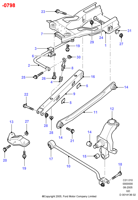 FORD 6 829 046 - Silent Block, Supporto Braccio Oscillante www.autoricambit.com