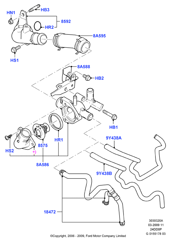 FORD 1 096 283 - Termostato, Refrigerante www.autoricambit.com