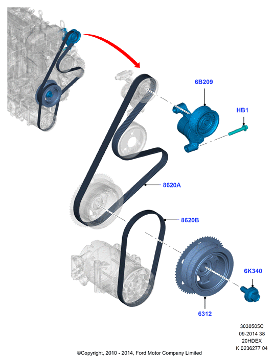 FORD 5113695 - Cinghia Poly-V www.autoricambit.com