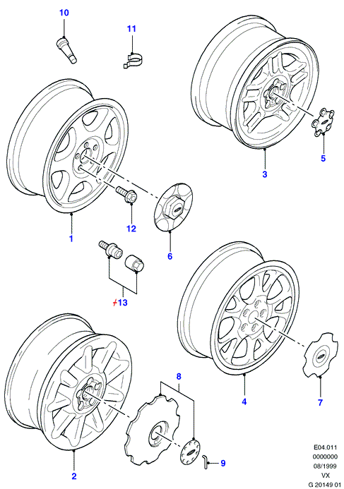 FORD 7 201 016 - Bullone ruota www.autoricambit.com